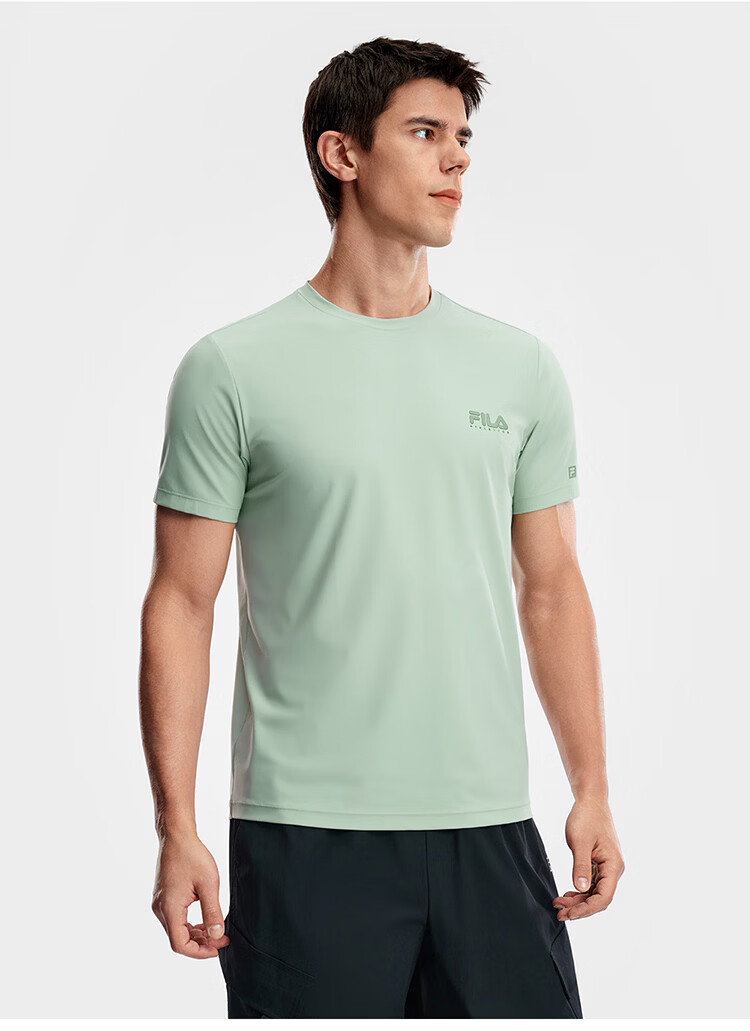 FILA Official Men's Short Sleeve T-Shirt 2026 Summer Cooling Breathable Round Neck Sun Protection Sports Top 28