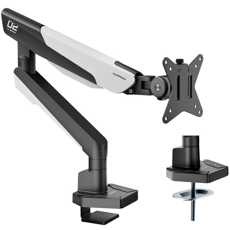 HUMANEX Monitor Stand, Mechanical Arm Display Bracket, Monitor Riser, Gaming Computer Screen Support, 17-40 Inches, 12KG Capacity, Compatible with TX02-1W Panda White