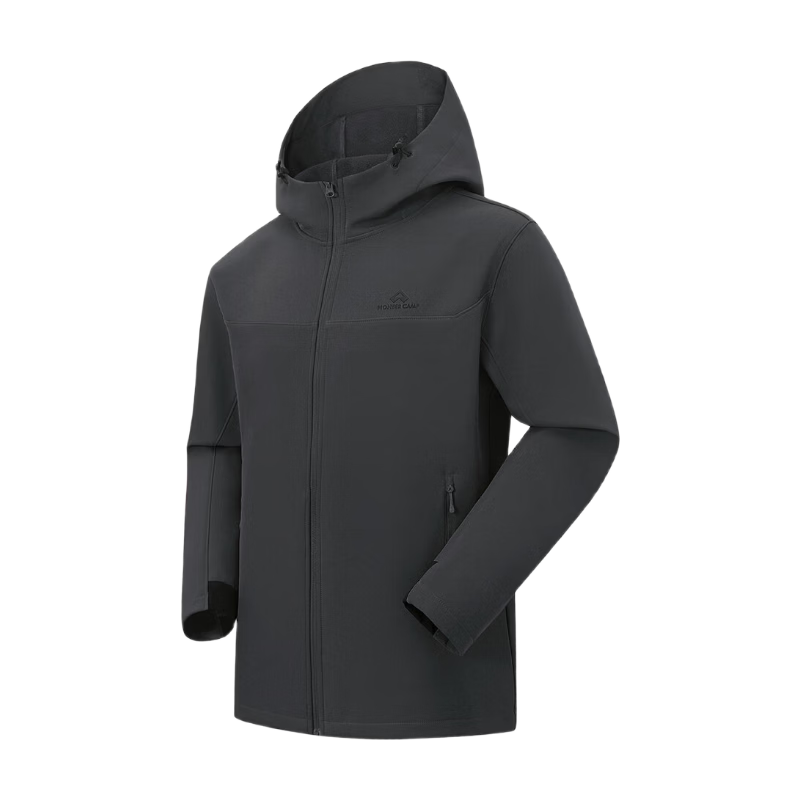 Toread Men's Softshell Jacket Spring Autumn Outdoor Casual Hooded Fleece Windproof Hiking Mountaineering Zip-up Coat