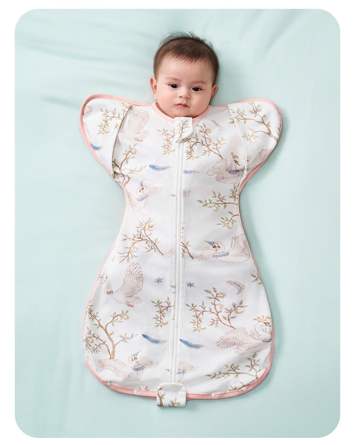 JOYNCLEON Newborn Baby Sleeping Bag Anti-Startle Swaddle Pure Cotton Kick-Proof Blanket Green L Jsd195963 24