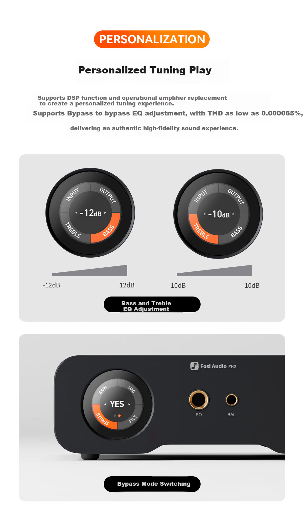 FOSI AUDIO ZH3 High-Power HIFI Audiophile DAC Balanced Decoder Headphone Amplifier Preamp Integrated Machine 11
