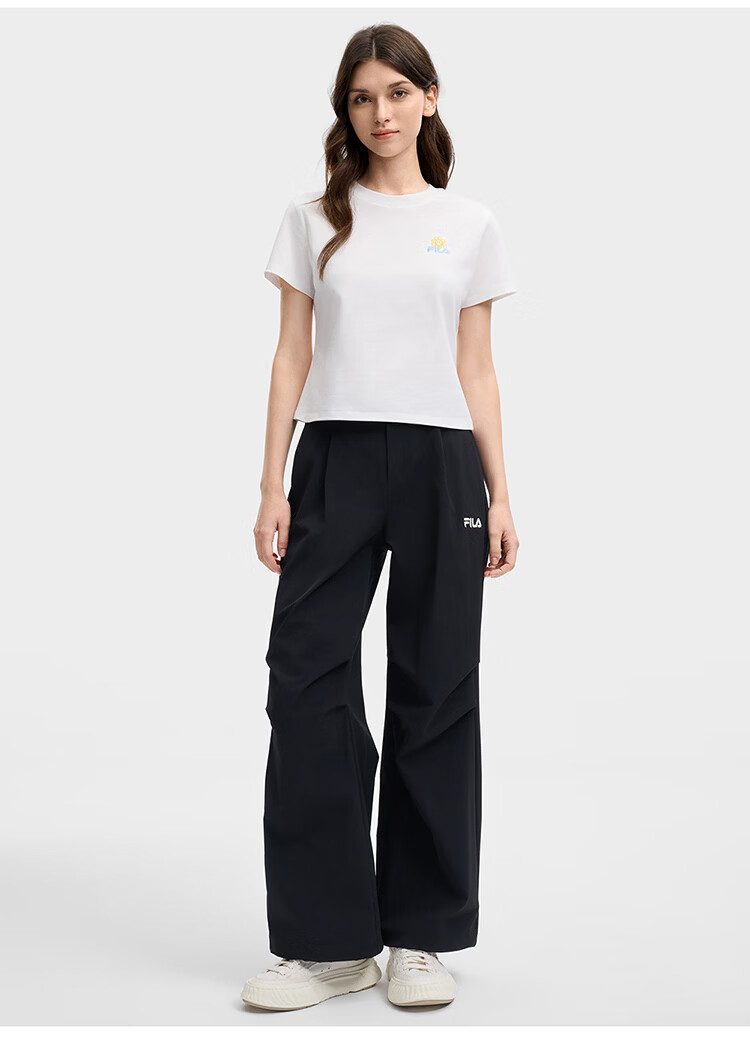 FILA Official Women's Woven Long Pants 2026 Summer New Moisture-Wicking Quick-Dry Sun-Protective Cargo Pants 15