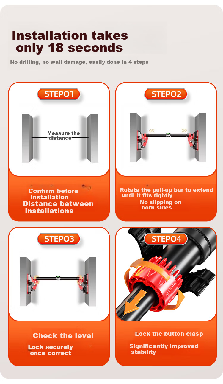 XTEP Indoor Pull-Up Bar Home Doorway Fitness Equipment for Children and Adults No Drilling Short Version 18