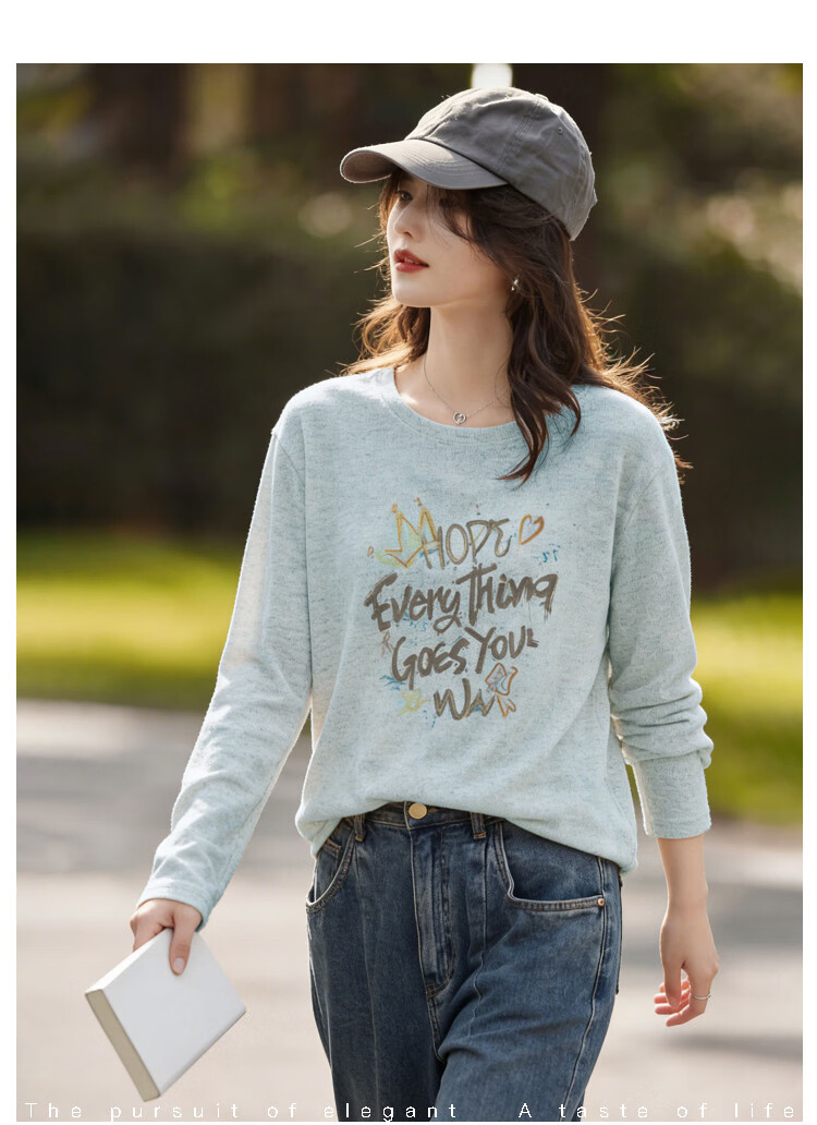 Awakening Paradise 26 Summer Autumn Fashion Round Neck Casual American Lazy Style Knit Letter Graffiti T-Shirt Short Sleeve Yellow M 10
