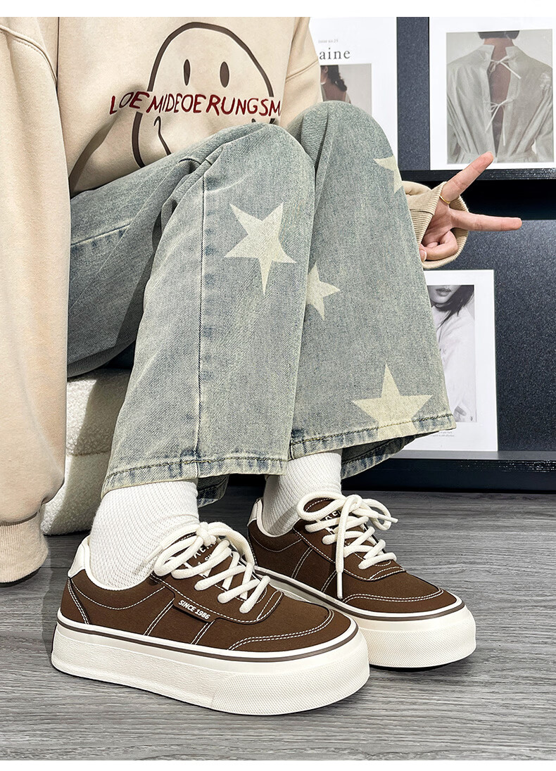 Renben Official Canvas Shoes for Women 2026 Spring Autumn Casual Breathable Sneakers Brown Size 36 4