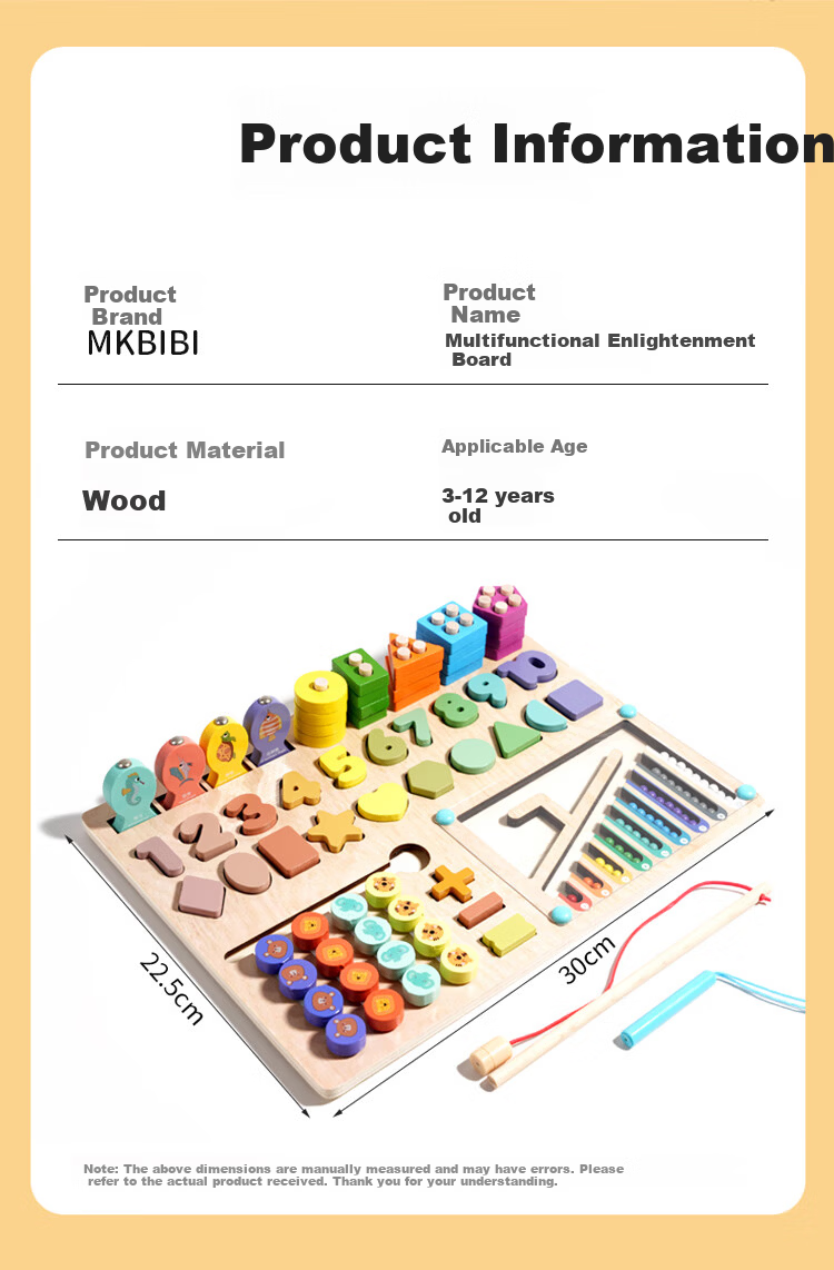 MKBIBI Montessori Early Education Toy 3-6 Years Shape Matching Smart Board Children's Puzzle Building Blocks Number Enlightenment New Year Gift 11