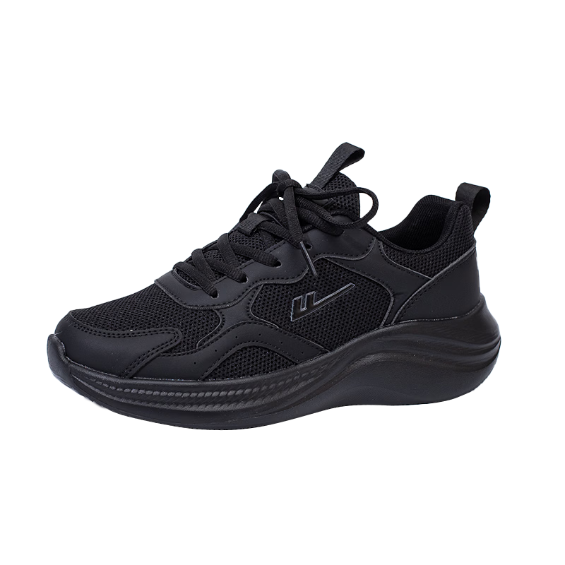 Warrior Sports Shoes Unisex Couple Sneakers Spring Autumn Mesh Breathable Comfortable Casual Dad Shoes Black Size 36