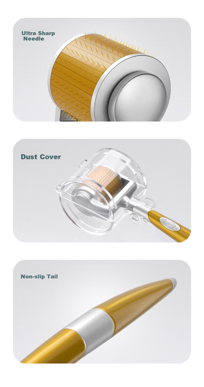 KDAY Skin Microneedling Roller 0.25mm Facial Beauty Salon Dermaroller Acne Scar Pore Micro-Needling Essence Infusion Tool 10