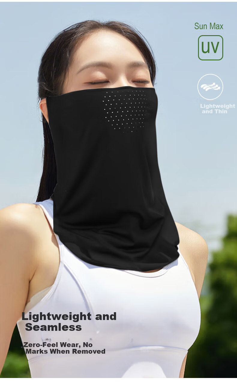 KELME Sun Protection Face Mask with Ear Loops, Ice Silk Cycling Face Cover, Neck Gaiter, Magic Headscarf, Windproof Dustproof Mountaineering Gear for Men and Women 6