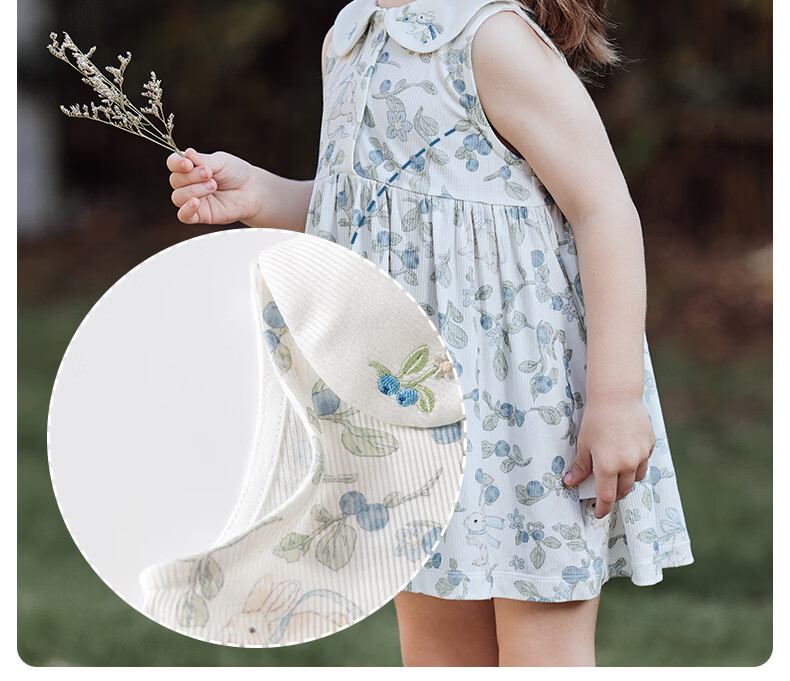 Happy Little Bear Baby Summer Lightweight Dress Antibacterial Toddler Girls Casual Mite-Resistant Stylish Clothing 20