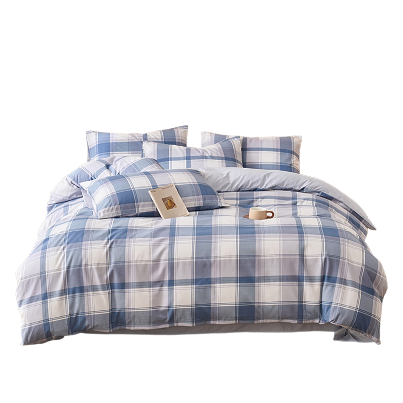 Grace Single Quilt Cover A-Class Antibacterial Skin-Friendly Student Single Quilt Cover Core Set Pine Smoke Blue 150*200cm