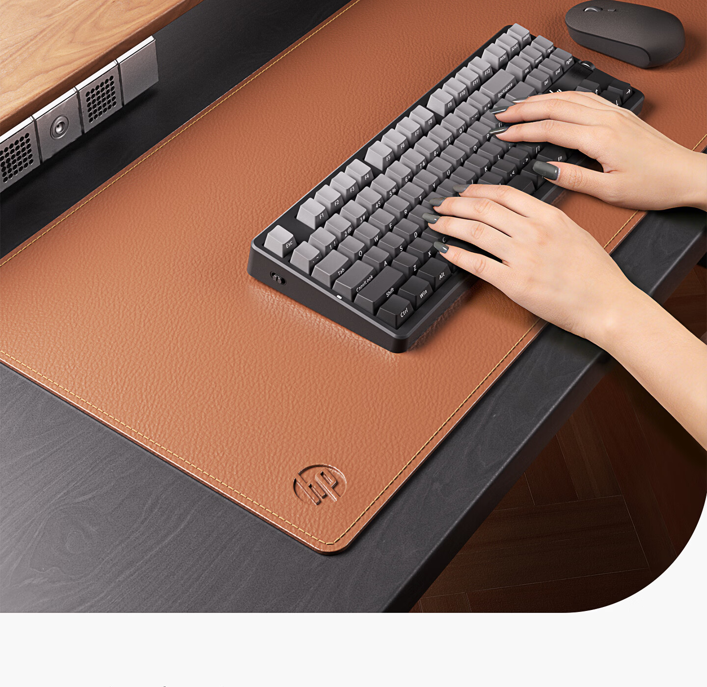 HP MP261 Large White Office Gaming Desk Mat Keyboard Mouse Pad Universal Home Computer Desktop Leather Anti-Slip Pad 13