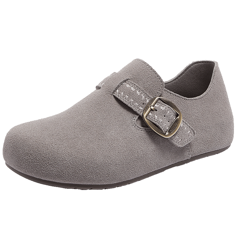 CAMEL Songbao 2nd Generation Birkenstock Women's Ethnic Style Low-Cut Casual Shoes L26S700198 Light Gray 38