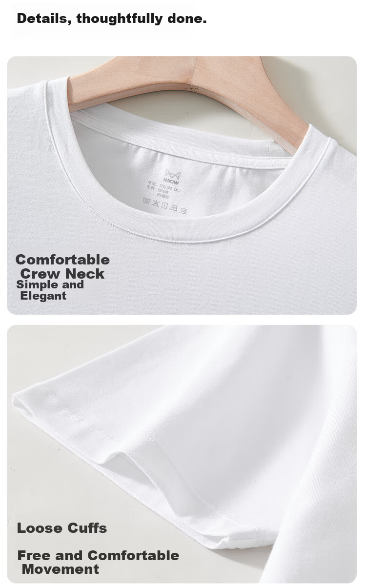 Miiow [Silk Modal Cotton] Men's Slim Fit Short Sleeve T-Shirt Base Layer Spring Summer 2026 Heather Gray XL 8