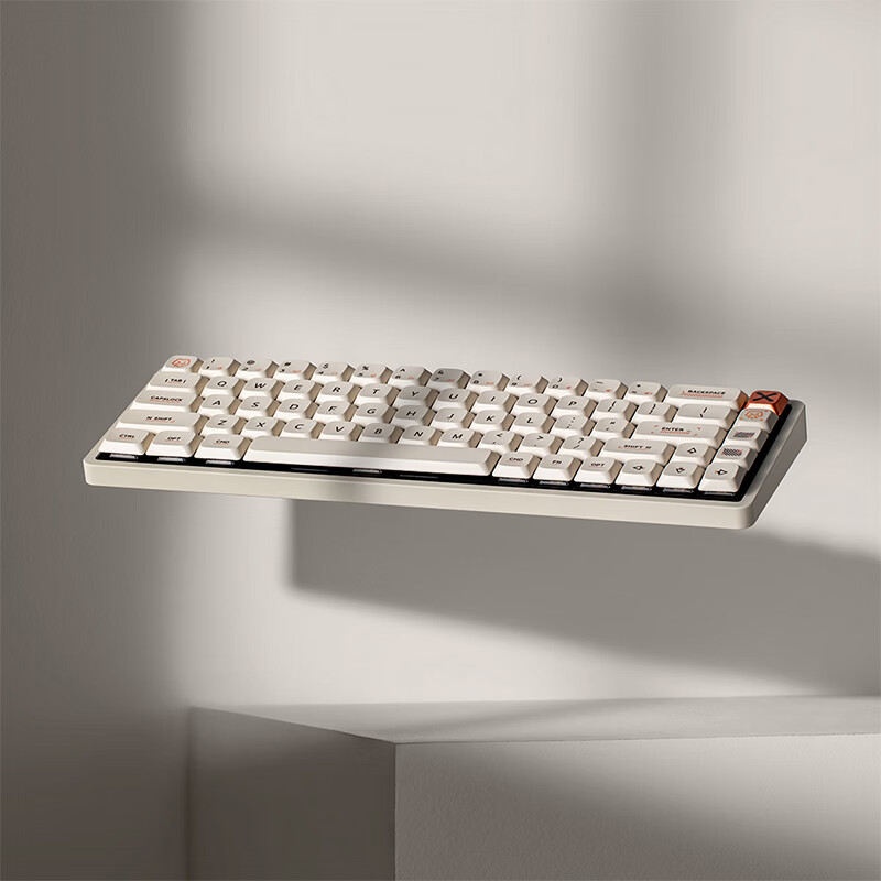 IQUNIX Aluminum Factory MG65 Series Low-Profile Mechanical Keyboard Wireless Tri-Mode Compatible with Mac Tablet Office Ultra-Thin Gaming MG65 Misty White Light Feather Switch