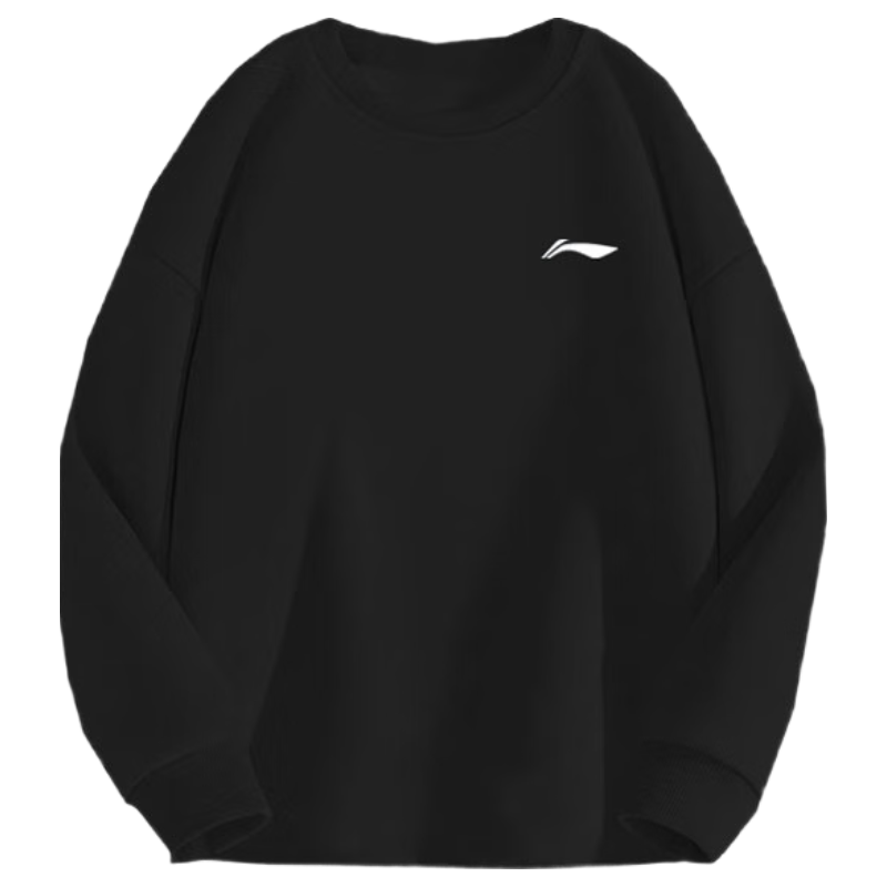 Li-Ning Men's Hoodie Long Sleeve T-Shirt Spring Autumn Winter Base Layer Running Sports Top Crew Neck Casual Plus Size Pullover