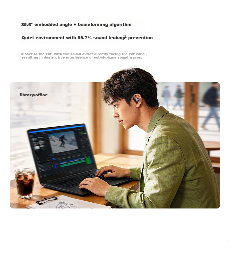 QCY Crossky R50 Open-Ear Bone Conduction True Wireless In-Ear Bluetooth Headphones Silver 12