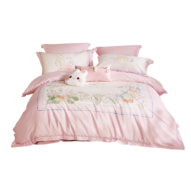 Luolai Kids 60-Thread Count 100% Cotton Quilt Cover Single Piece 100% Pure Cotton Class A Student Dormitory Single Quilt Cover 120*150cm