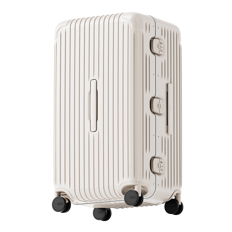 Cece Large Capacity Thickened Aluminum Frame Suitcase for Women And Men, Student Trolley Luggage with Password Lock, Oatmeal Color, 20 Inch
