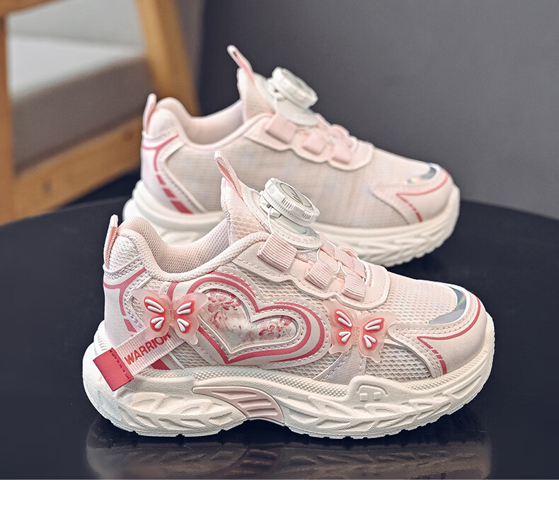 Warrior Spring Autumn Girls' Dad Sneakers Breathable Mesh Running Shoes Kids Sports Casual Shoes WZ-2189 Purple Size 33 7