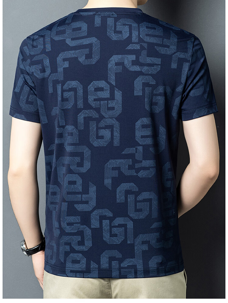 Edenbo Men's Short Sleeve Crew Neck T-Shirt Spring Summer Four-Way Stretch Lightweight Top Black 170/88A (L) 15