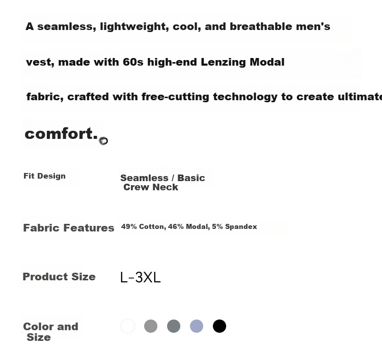 Miiow [Silk Modal Cotton] Men's Slim Fit Short Sleeve T-Shirt Base Layer Spring Summer 2026 Heather Gray XL 2