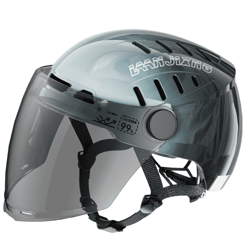 Blue Polaris Electric Motorcycle Helmet Summer Riding Lightweight Half Helmet 3C Safety Large Air Vent Breathable Unisex Four-Season Commuter Helmet