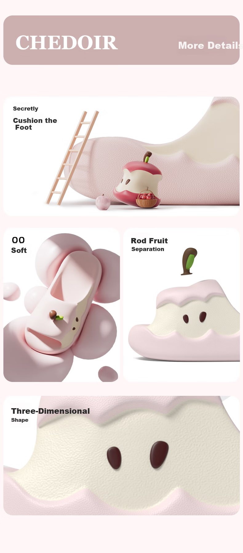 Chedoir Mandarin Duck Apple Women's Summer Cute Cartoon Home Non-Slip Shower Couple Slippers Outdoor Sandals 10
