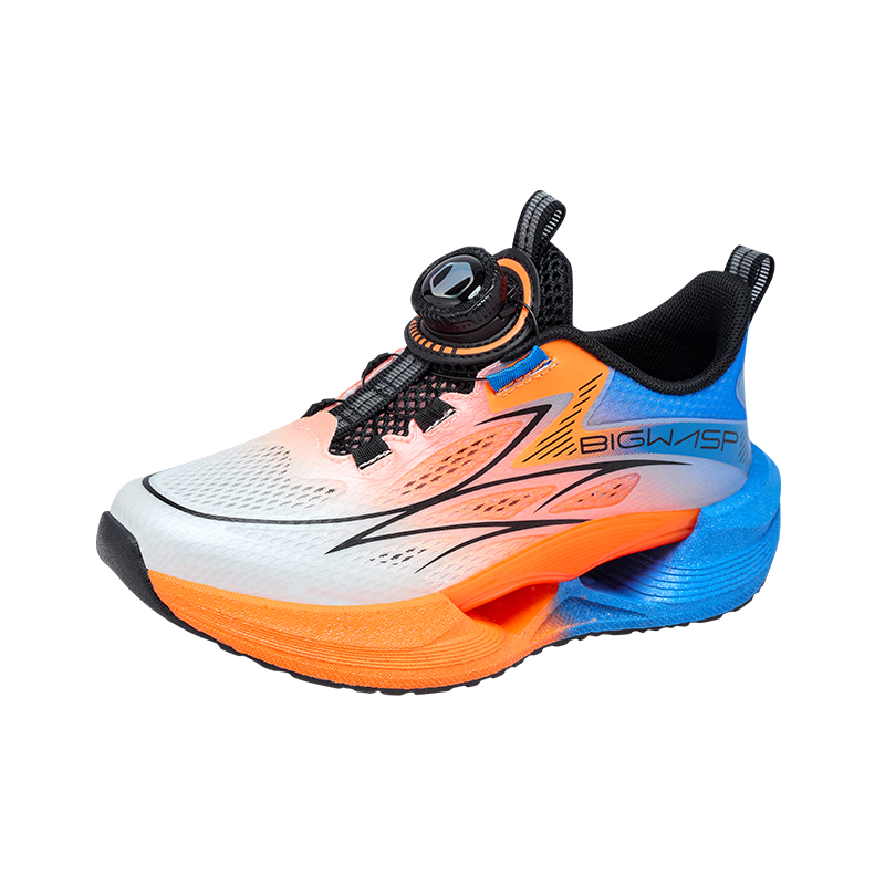 BIG WASP Kids Sports Shoes Boys Running Shoes D112621508 Dark Blue Orange (Single Mesh) Size 32