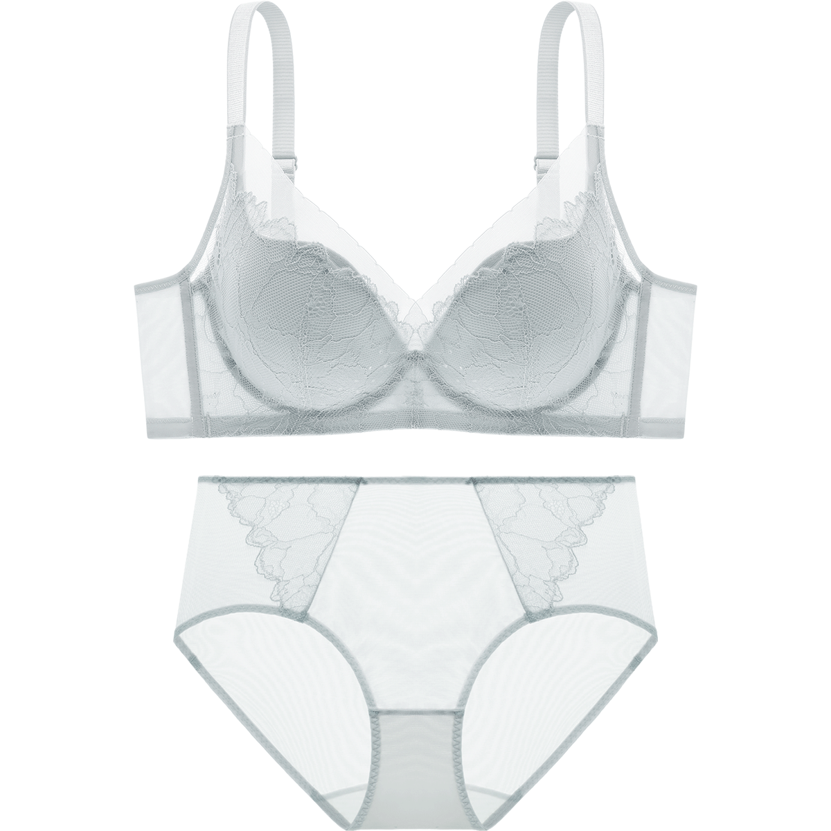Ordifen 26 New Women's Underwear, Lightweight, Slimming, Perforated Cups, Breathable, Soft Wireless, Seamless, Low-Collar Bra Set XB4206