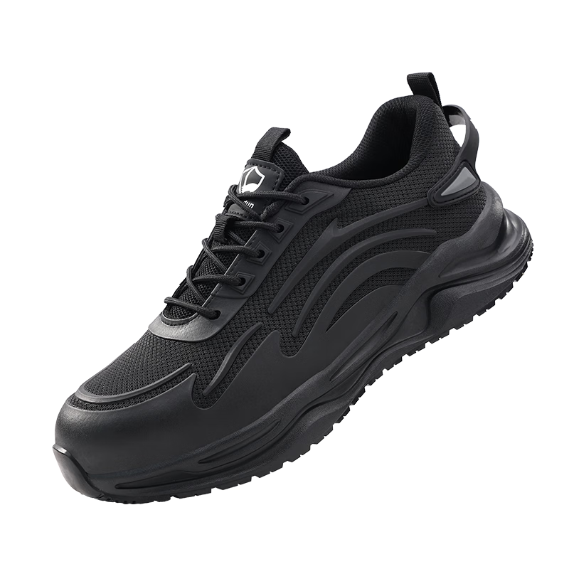 BlueOwl Shield Men's Summer Breathable Lightweight Soft Sole Anti-Slip Anti-Smash Steel Toe Anti-Puncture Work Shoes DL211-1 Size 42