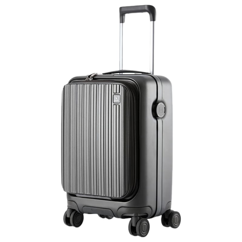 CROWN Large Capacity Aluminum Frame Luggage Suitcase, Summer Travel Trolley Case, 5308, Blue Enamel, 25 Inches, 16% Increased Capacity