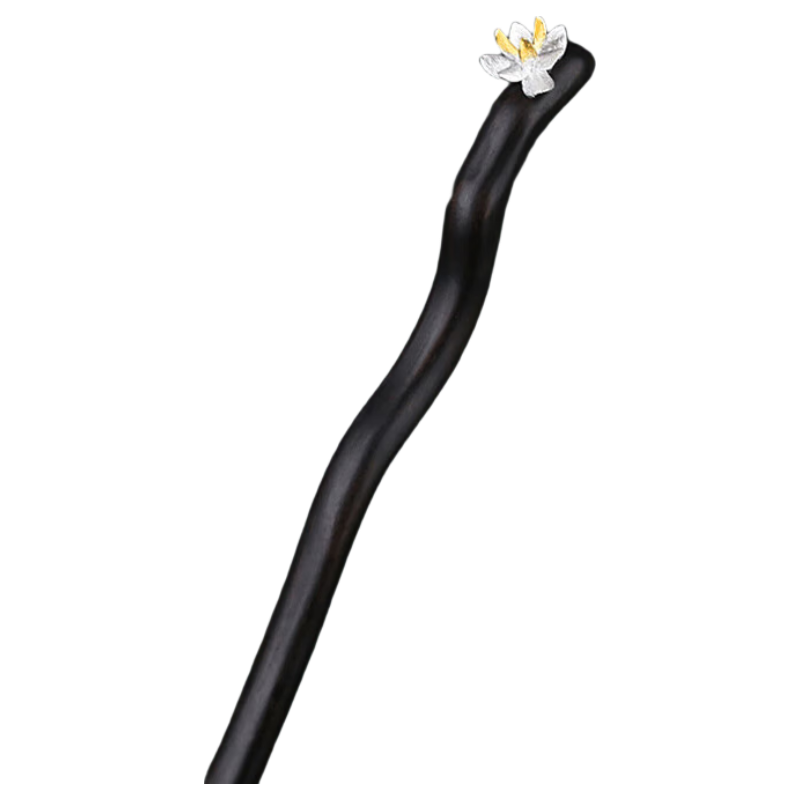 Gunai Wooden Hairpin, Jasmine And Gardenia Floral Vintage Style Hair Accessory, Hanfu Hair Stick, Headdress, Women's Day Gift for Girlfriend