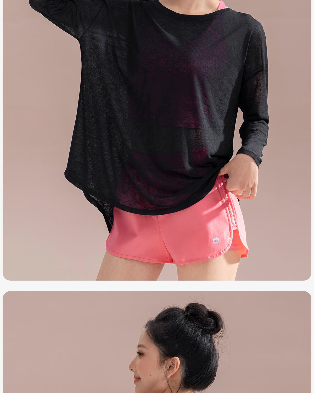 361° Bamboo Slub Yarn Loose Lightweight Hollow Out Back Sports Top Women Outdoor Versatile Yoga Cover Breathable Fitness Long Sleeve 19