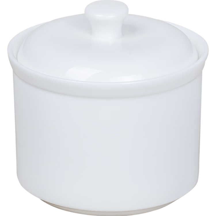 Sky Top Ceramic Stew Pot with Lid, Bone China Pure White Double Boiler for Steamed Eggs, Bird's Nest, Soup, 700ml