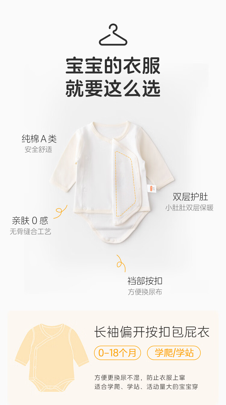 Babyprints Baby Romper 2-Pack Newborn Cotton Triangle Bodysuit Soft Belly Protection Unisex 59cm 1