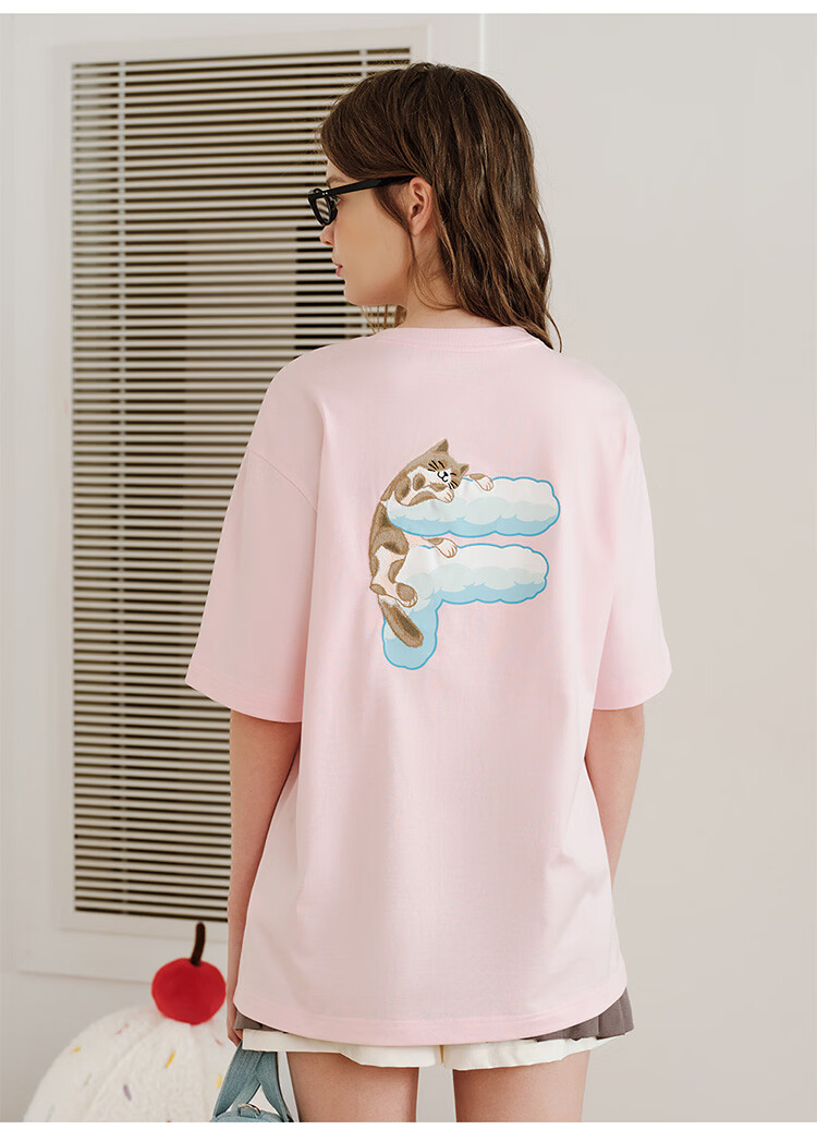 FILA FUSION Trendy Couple's Knitted Short Sleeve Shirt 2026 Summer Loose Fit Cool Cotton T-Shirt 34
