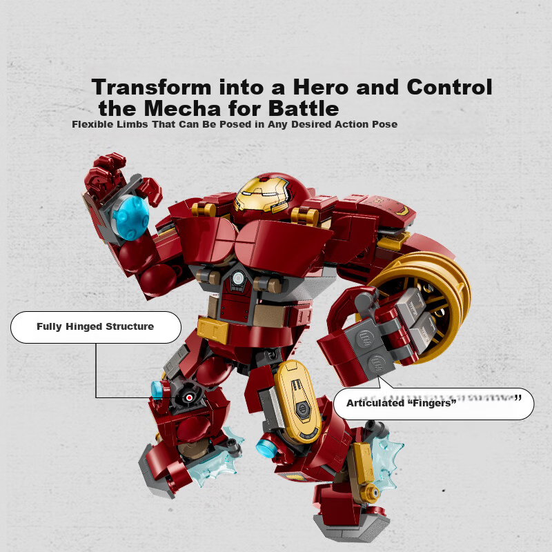 LEGO Super Heroes 76343 Anti-Hulk Armor Battle Building Blocks Toy Gift for Boys and Girls New Year Decoration