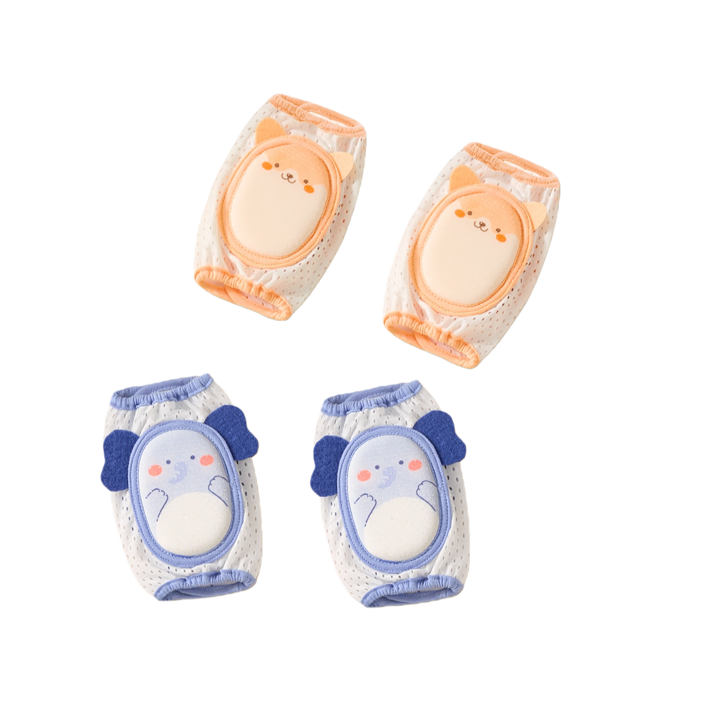 Betis Baby Knee Pads Thin Breathable Crawling Walking Anti-Fall Knee Protection Adjustable Elephant + Puppy