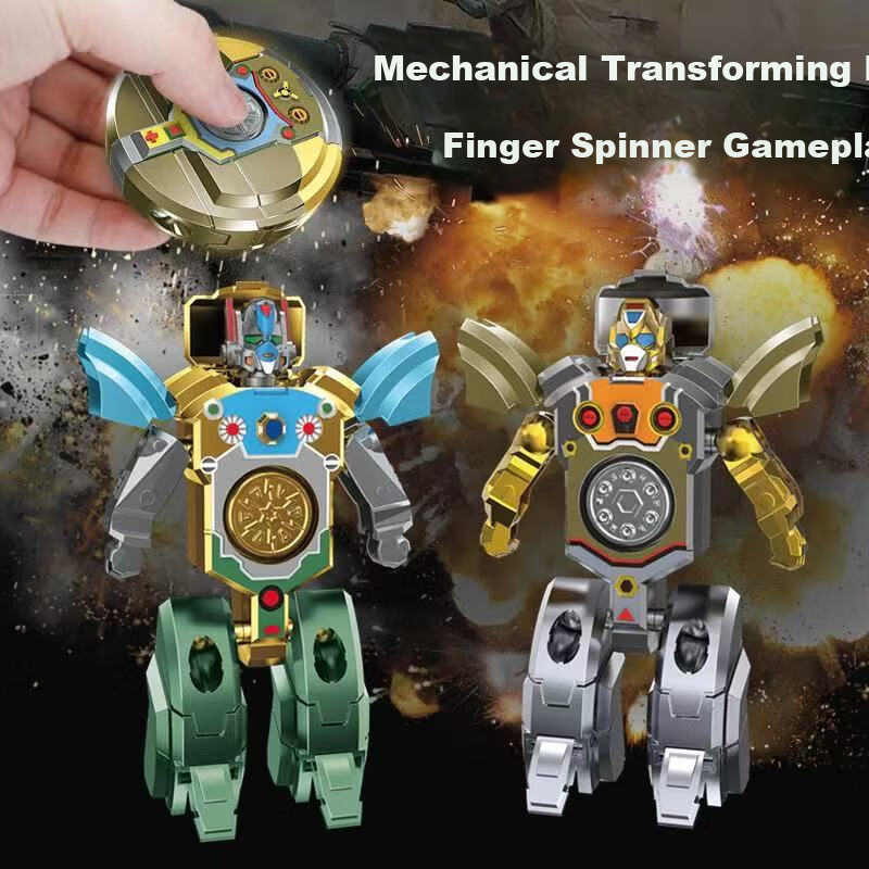 Baobei Qu Popular Creative Stress Relief Finger Spinner Mechanical Transforming Robot Durable Kids Toy Gift