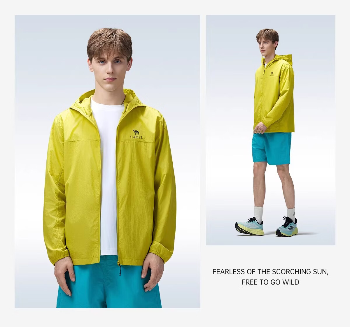 CAMEL Outdoor Sun Protection Jacket 2026 Spring Summer New Couple's Convertible Rain and Sun Wear Cooling Water-Repellent Hooded Sports Jacket 8010 21