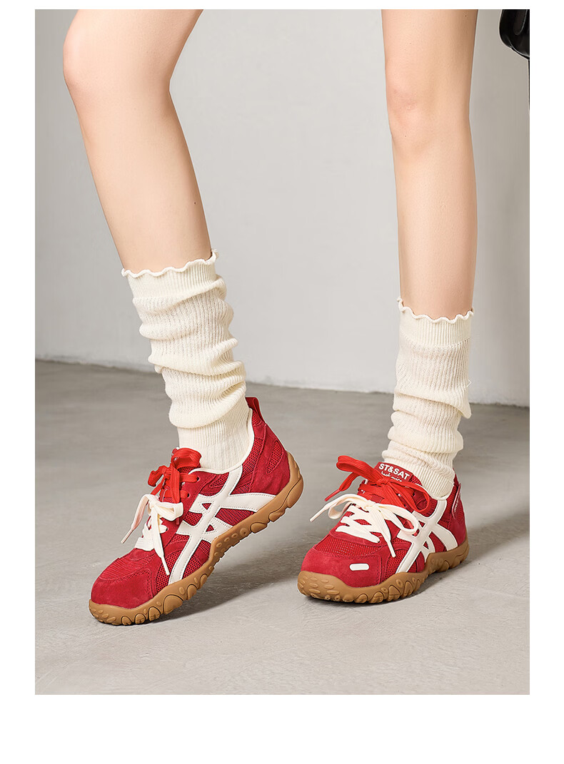 Saturday Blue Women's Training Shoes 2026 New Summer Internal Height Increase Lightweight Breathable Retro Ballet Agan Casual Sneakers 6