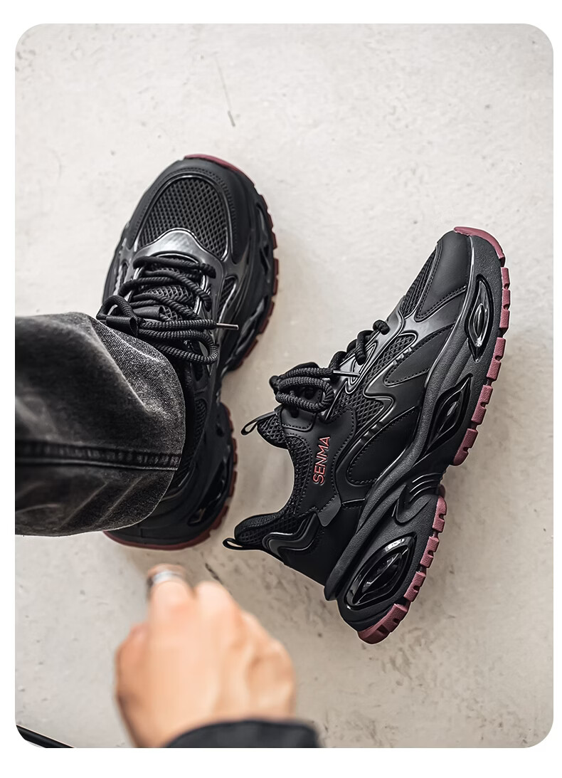 Senma Men's Summer 2026 New Breathable Mesh Sports Running Shoes Casual Versatile Height-Increasing Dad Sneakers for Men 9