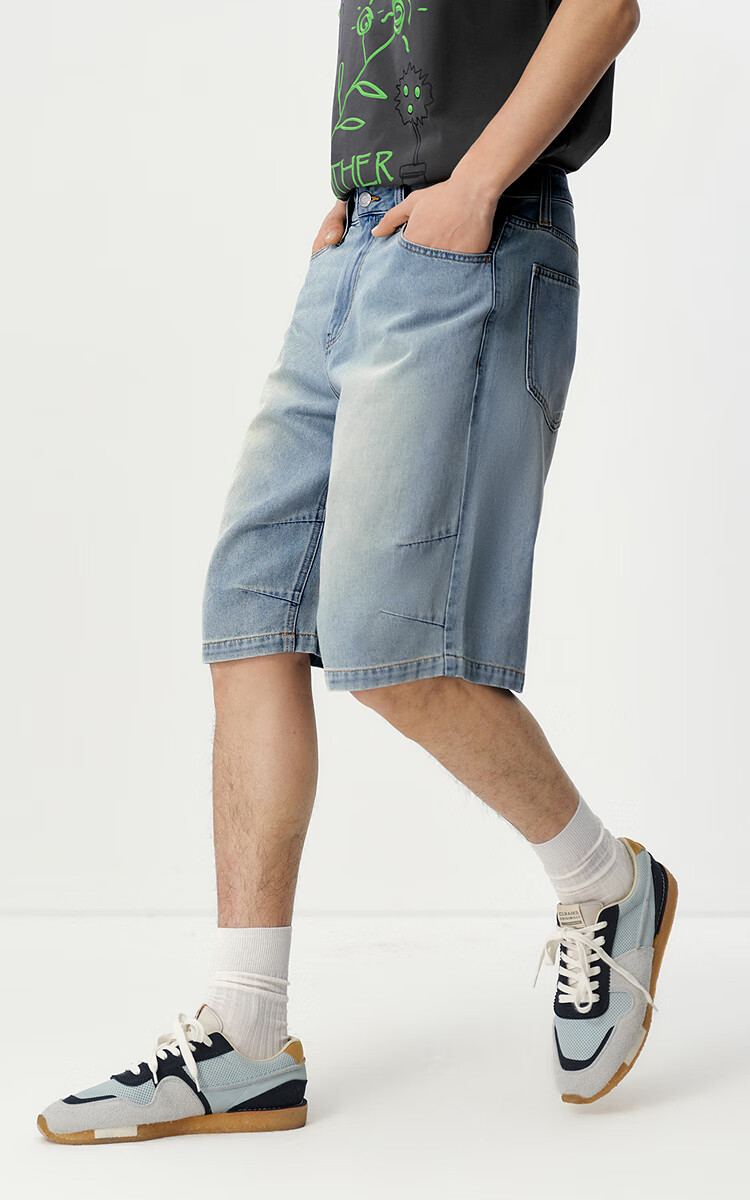 Semir Men's Summer Lightweight Cool Loose Straight-Leg Jeans 2026 Vintage Washed Six-Point Shorts 109326122101 3