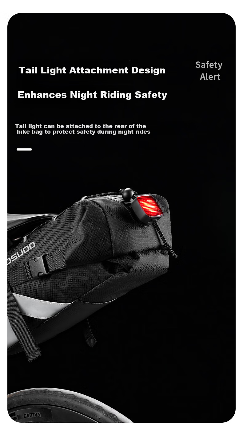 TOSUOD Road Bike Saddle Bag Large Capacity Waterproof Seat Pack for Long-Distance Cycling on Sichuan-Tibet Route Mountain Bike Tool Storage Bag 8