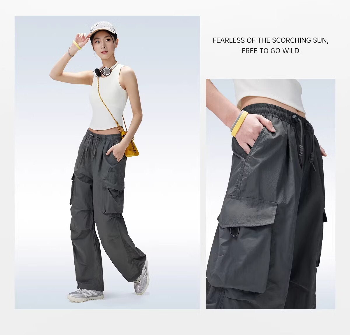 Camel [Dilireba Same Style] Women's Outdoor Quick-Dry Pants Spring Summer 2026 Lightweight Paratrooper Hiking Cargo Pants Men 23