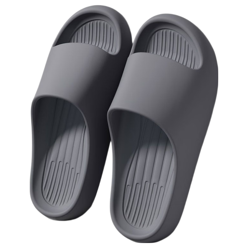ABFE Men's Soft Sole Shower Slippers Home Non-Slip Indoor Bathroom Couple Slippers Gray Size 44-45