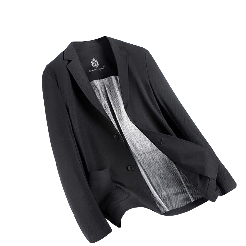 Romon Men's Sunscreen Jacket Summer Ice Silk Thin Quick-Dry Wrinkle-Free Breathable Executive Blazer Coat FSy Gray 3XL