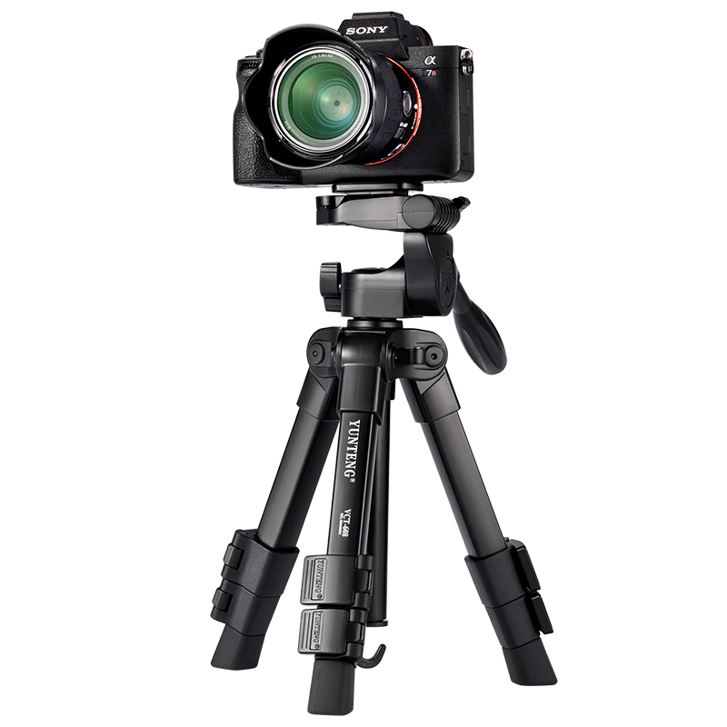 YUNTENG 608 Mini Portable Multifunctional Tripod for DSLR Mirrorless Camera Mobile Phone Desktop Stand for Photography Live Streaming Selfie Outdoor Vlog Video Support