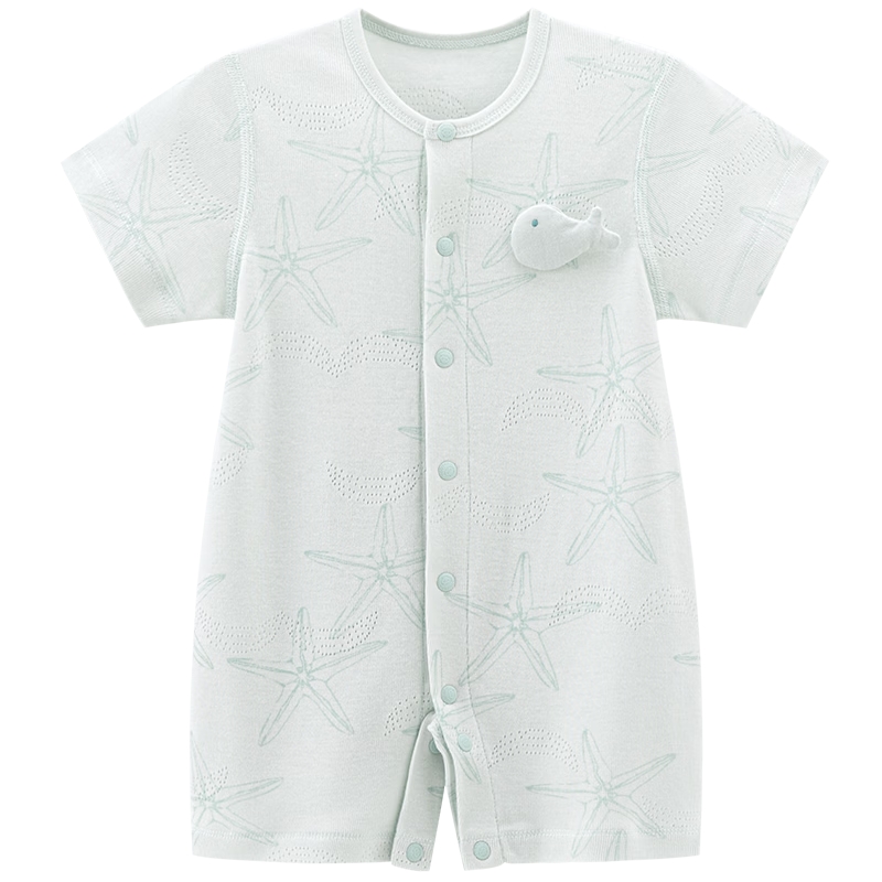 Guaiqi Bear Infant Short Sleeve Romper Summer Thin Breathable Sleepwear Unisex Baby Modal Homewear Crawling Suit